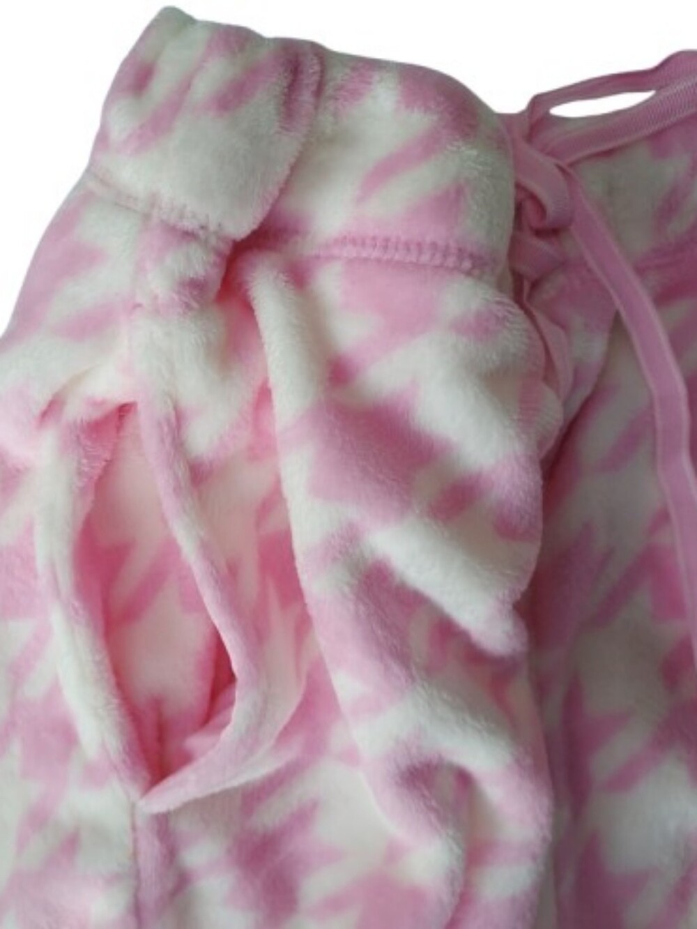 Joyspun Plush Pink White Drawstring Pajama Jogger Lounge Pant Size XL NEW NWT - Picture 6 of 11